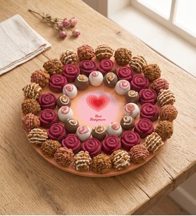 Kırmızı Gül ve Lotus Biscoff Bisküvili Truf Kekler