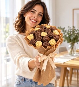Müz ve Kakao Aromalı Gül Kek Buketi